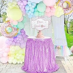 Lavender Sequin Table Skirt 9ft Sparkly Table