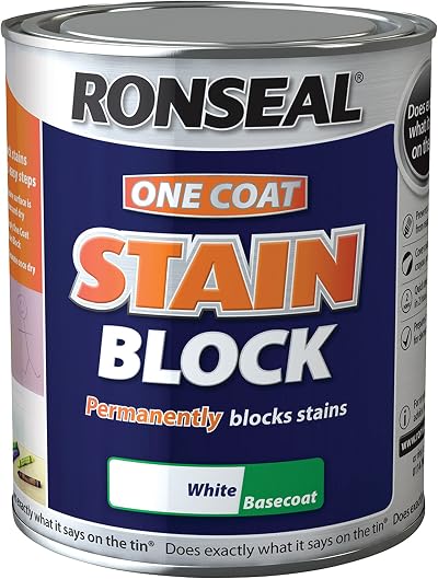 Ronseal One Coat Stain Block White 750ml - Blocks Nicotine Grease Crayon