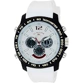 U.S. Polo Assn. Men's Chronograph Sport Watch &ndash; Ana-Digital Display with Tachymeter Bezel, Dual Time, Stopwatch &amp; Alarm &ndash; White Silicone Strap &ndash; 46mm Case &ndash; Fits Wrists 5.5" to 8"
