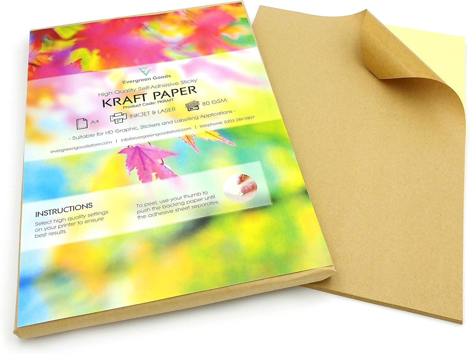 100 Sheets of A4 Kraft MATT Self Adhesive/Sticky Sticker Address Labels