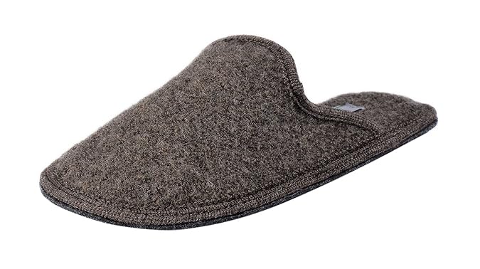 Le Clare SEBA Righe - Herren Winter-Hausschuh aus Walkstoff mit gestreifter Umrandung