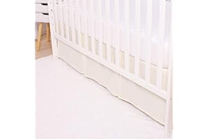 CaSaJa Light Yellow Baby Crib Skirt for Boy and Girl, Durable Woven Platform and Stylish Box Pleated Design, 14" Soft Breatha