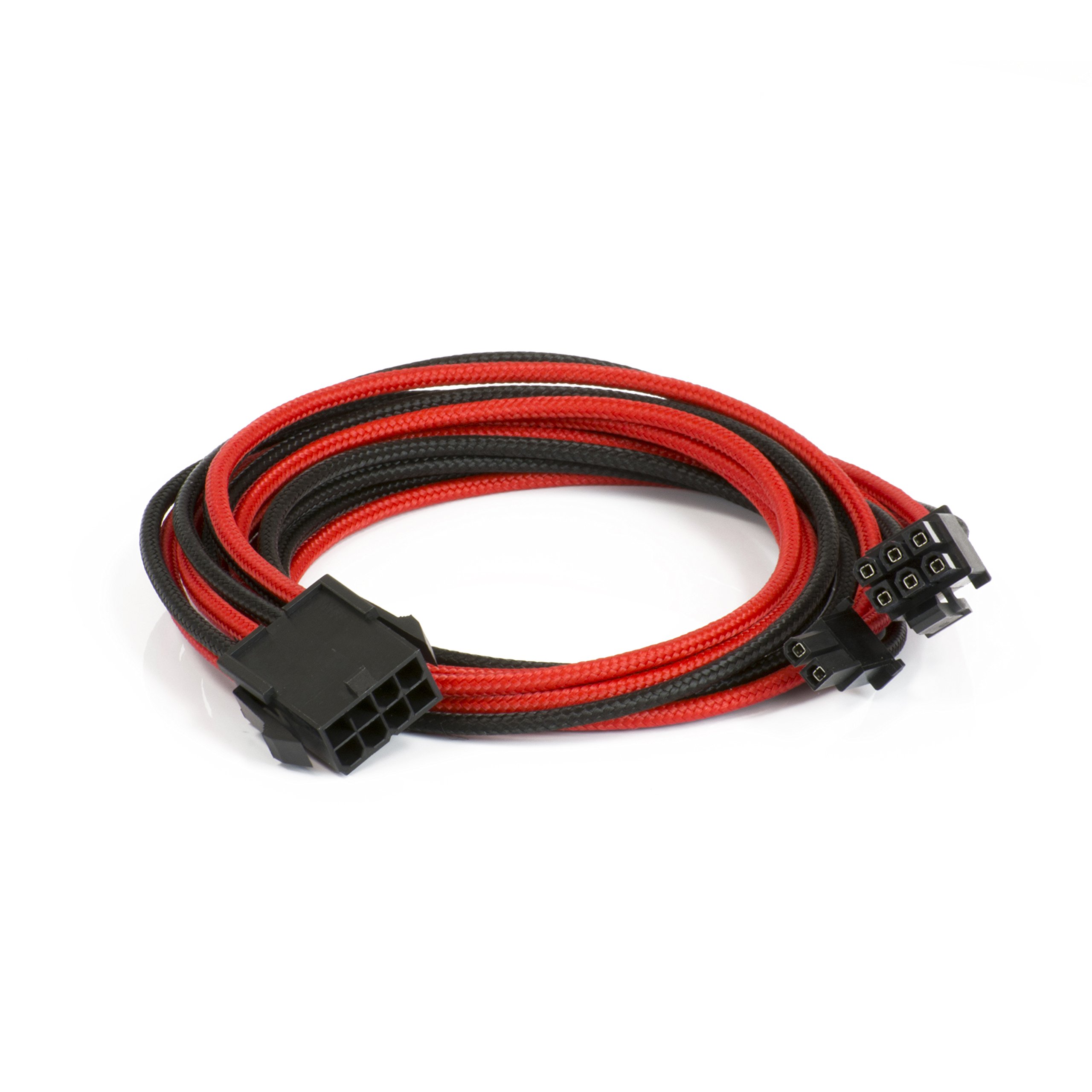 Phanteks 6+2-Pin PCIe Verlängerung 50cm - sleeved schwarz/rot