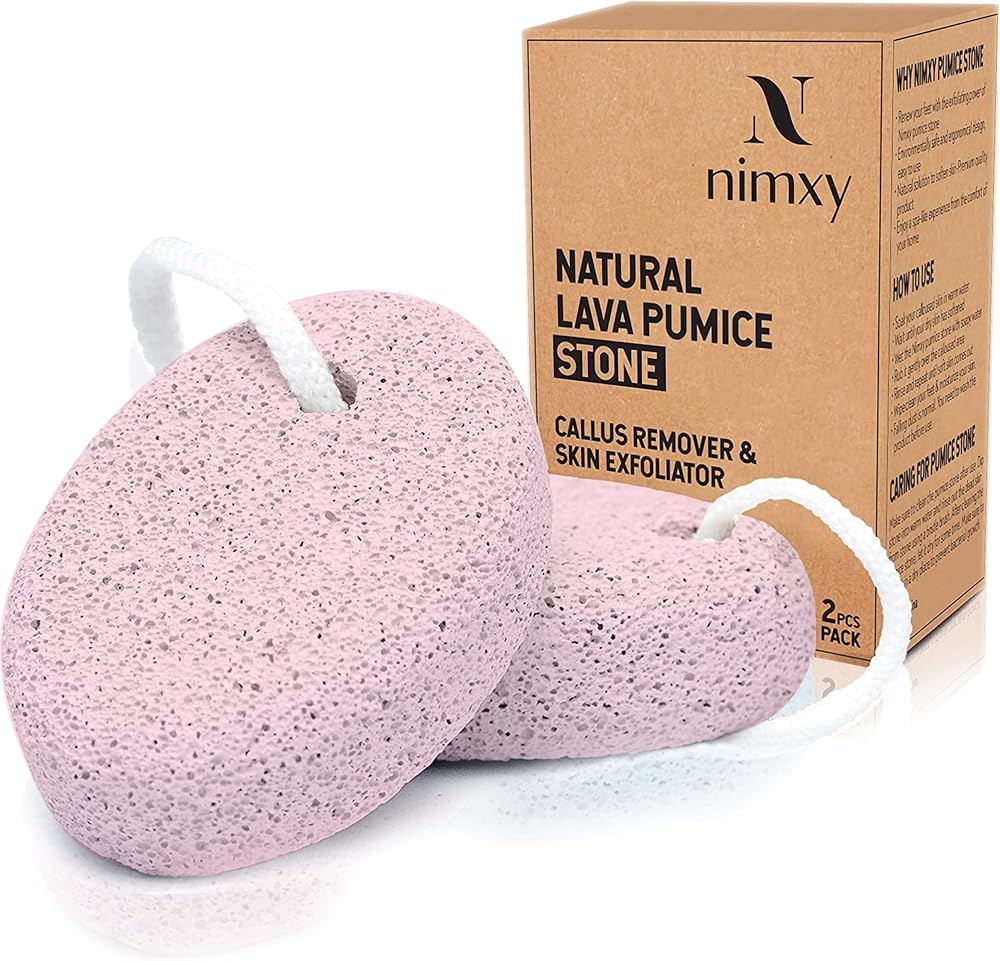N Nimxy Pumice Stone 2 Pcs Foot Scrubber Natural Callus Remover Pink