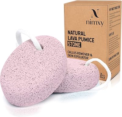 N Nimxy Pumice Stone 2 Pcs Foot Scrubber Natural Callus Remover Pink