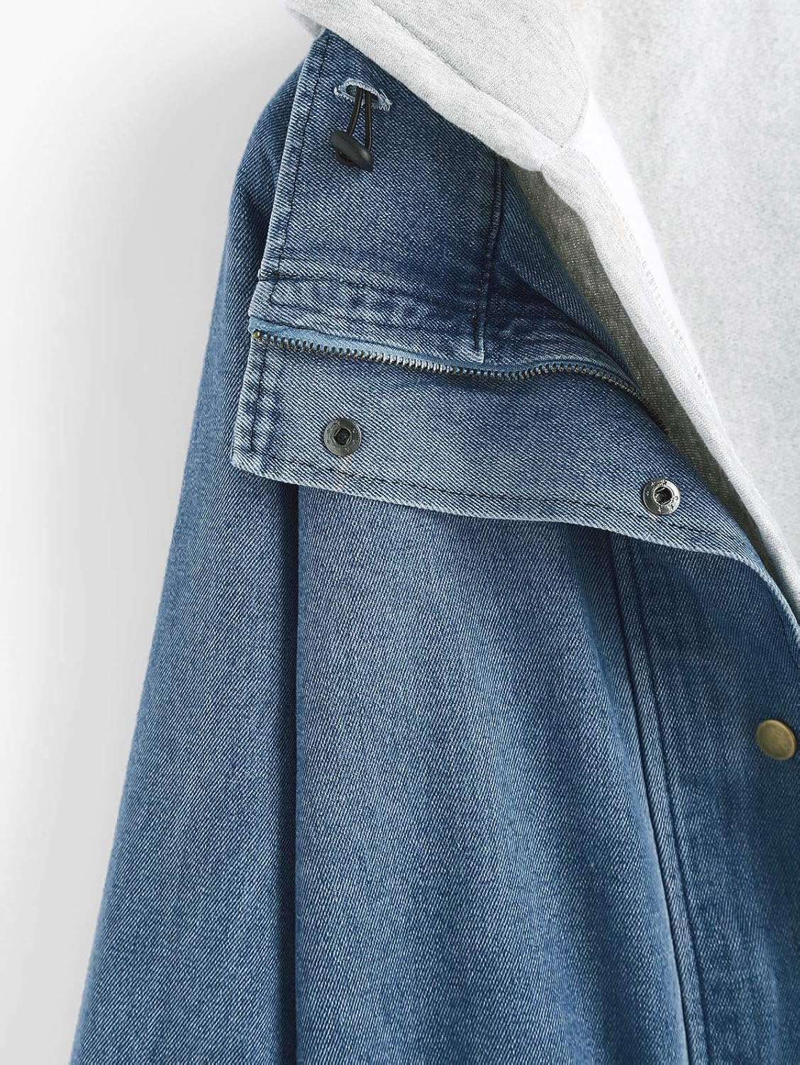 zaful button up denim jacket and hooded vest