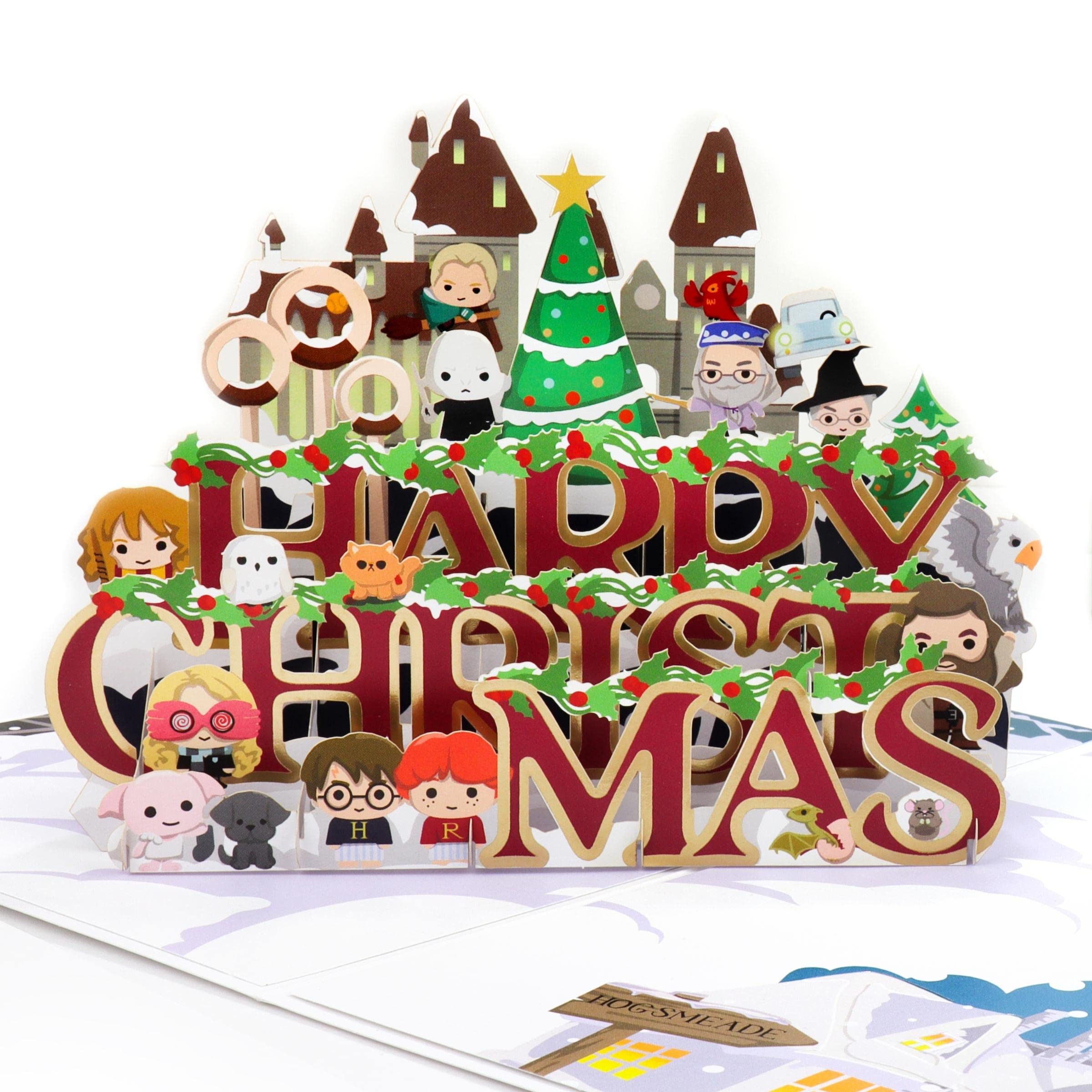 Cardology - Harry Potter Christmas Pop-Up Card | 3D Christmas Greeting for Wizarding World Fans