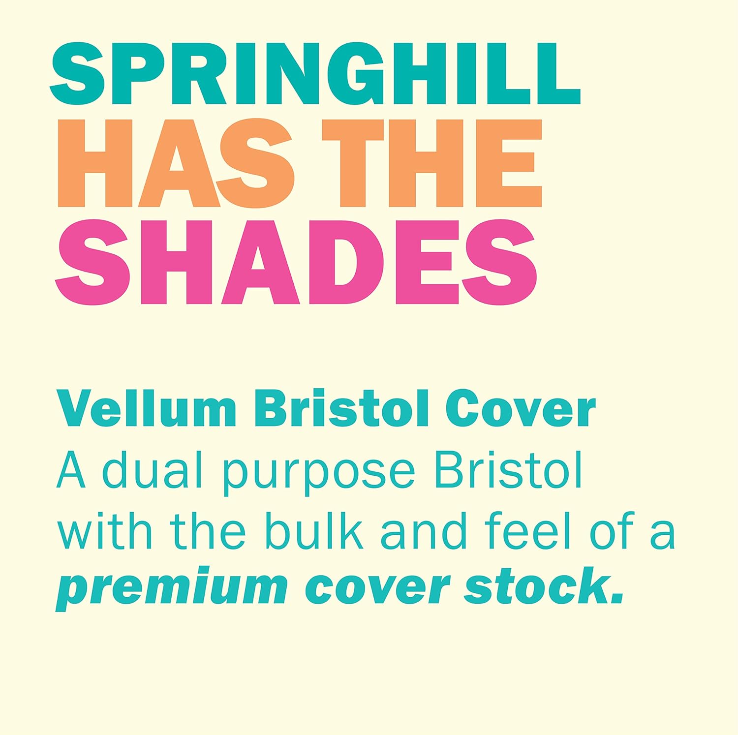 Springhill Cream Colored Cardstock Paper, 67lb Vellum Bristol, 147 gsm, 8.5 x 11 cardstock, 1 Ream / 250 Sheets - Lightweight Cardstock with Vellum Finish (097000R) : Office Products