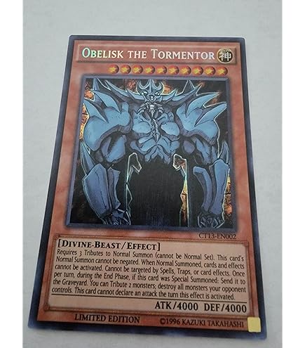 Amazon.com: YU-GI-OH! - Obelisk The Tormentor (YGLD-ENG02
