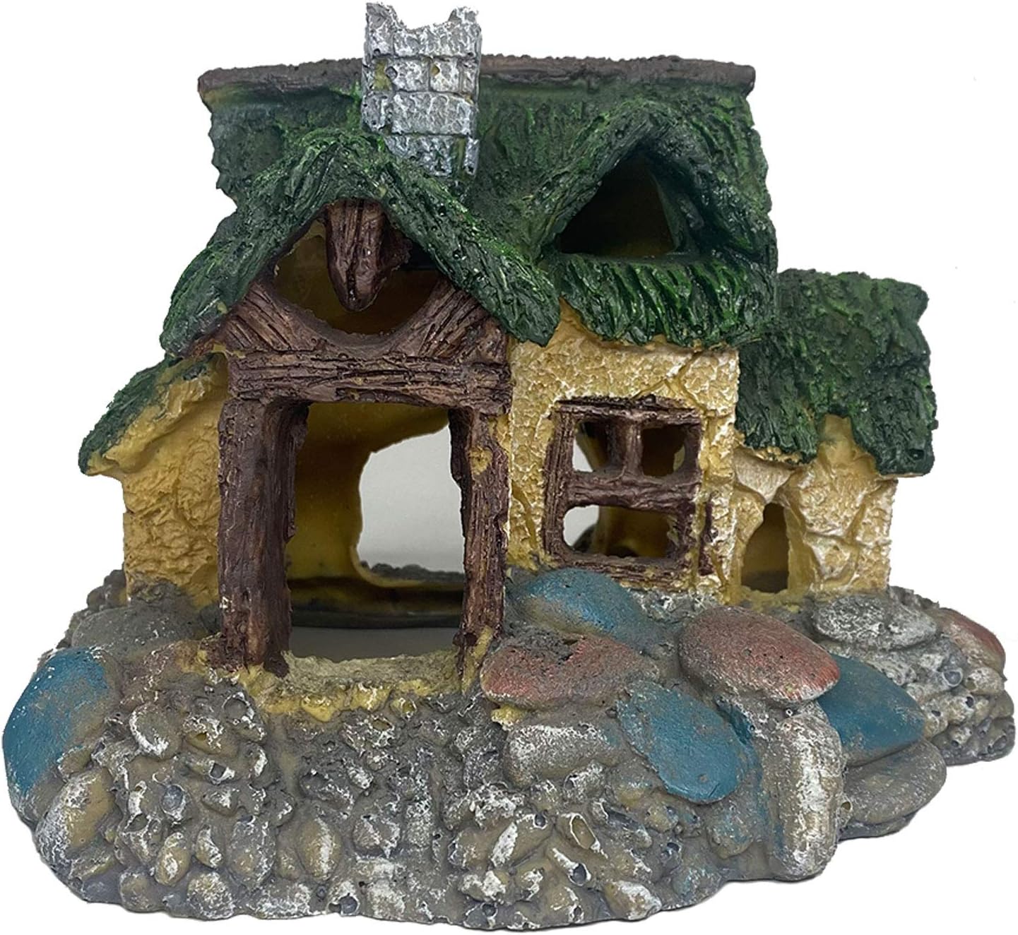 kathson Aquarium Decorations Resin House Fish Tank Ornaments Thatched