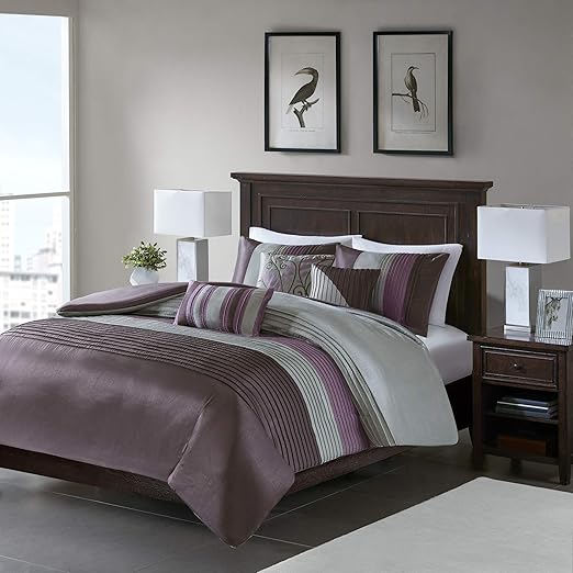 Amazon Com Madison Park Amherst Cal King Size Purple Grey