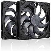 Noctua NF-A14x25 G2 PWM Sx2-PP chromax.Black, Dual Fan Set for Push-Pull and Side-by-Side Applications (Black)
