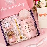 ALBISS Sister Birthday Gifts Spa Basket with Mug Card Gift Set view 2