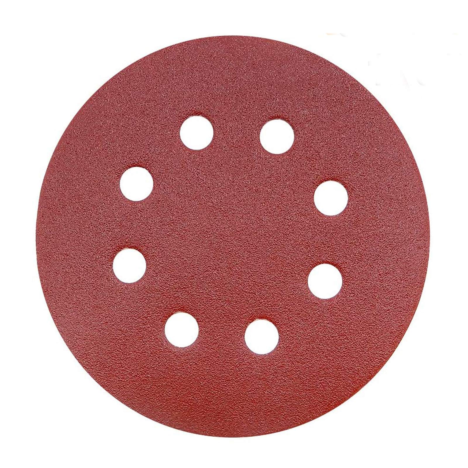 ALBOYI 50PCS Sanding Discs 5 Inch, 120 Grit Hook and Loop Sandpaper with 8 Holes, Sanding Pads for Random Orbital Sander, Fine-Finishing Abrasive Discs for Wood Metal