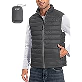 Pioneer Camp Men's Lightweight Puffer Vest Packable Water-Repellent Warm Quilted Sleeveless Outerwear for Work Casual Travel…