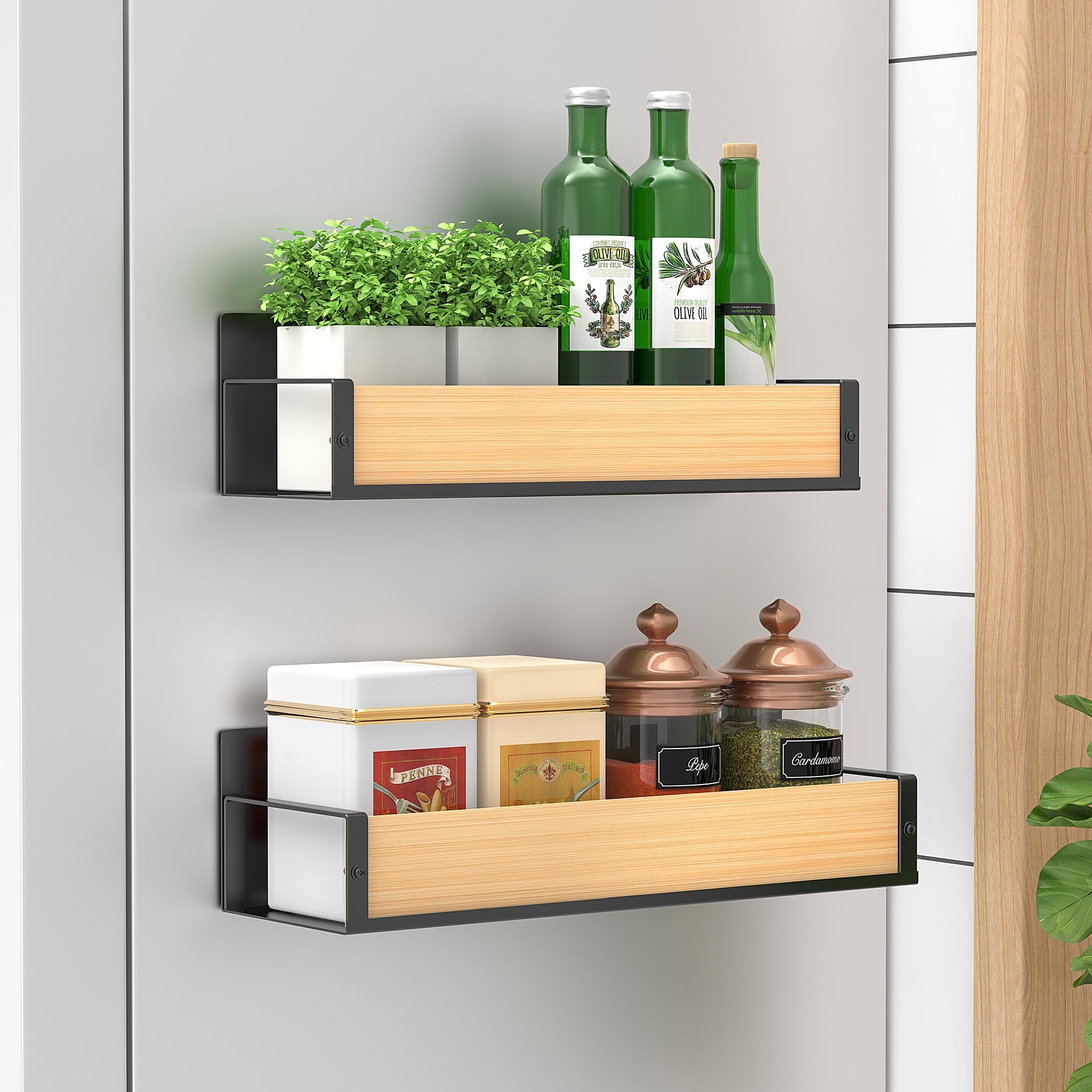 HuggieGems 2 Pack Magnetic Spice Storage Rack