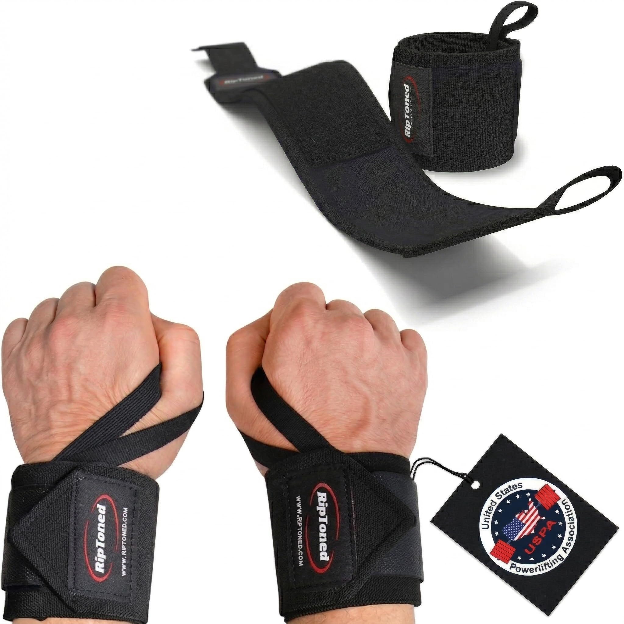 Wrist Wraps - Rip Toned - 18" Professional Grade With Thumb Loops - Wrist Support Braces for Men & Women - Weight Lifting, Crossfit, Powerlifting, Strength Training -Bonus Ebook -Lifetime Warranty