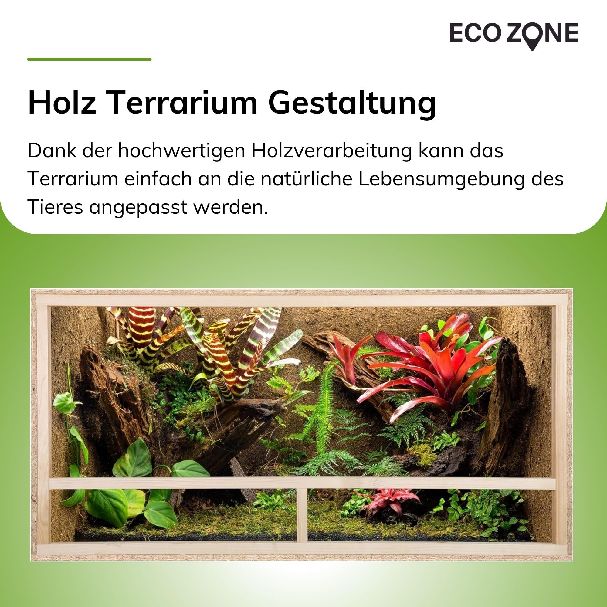 Holzkonzept Terrarium, OSB houten terrarium, 120 x 60 x 60 cm, ventilatie aan de voorzijde
