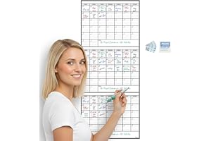 3 Month Dry Erase Calendar for Wall, 40x17, 3 Month Wall Calendar Dry Erase, Big White Board for Office, Home & School, Giant