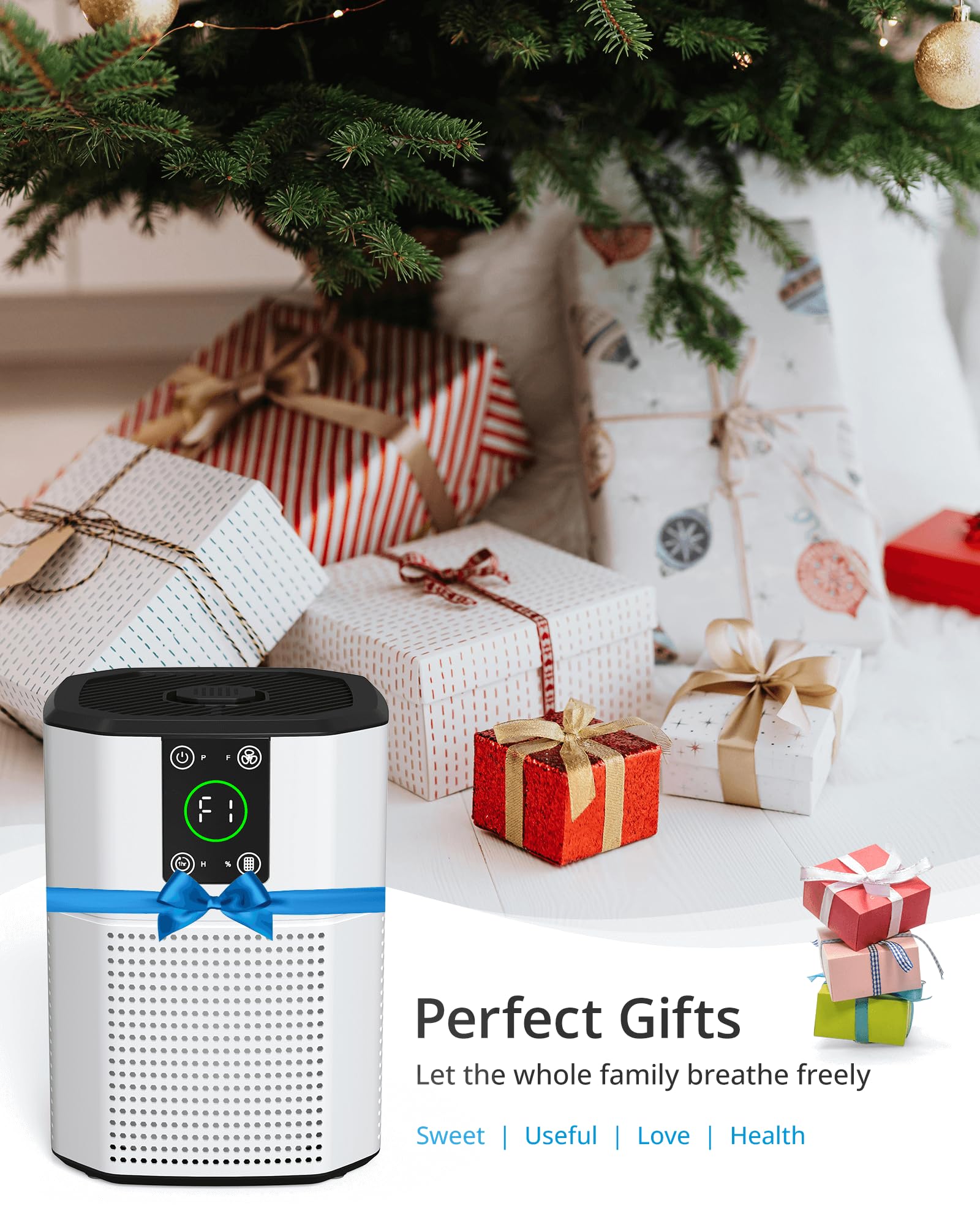 Air Purifiers for Bedroom Home Up to 1350 Ft², Oterbear Room Air Cleaner with H13 True HEPA Filter with Sleep Mode, Aroma Function, Ambient Light, Remove Dander Smoke Pollen Odor, White