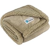 PetAmi Dog Blanket for Medium Large Dogs, Pet Bed Blanket Cat Puppy Kitten, Fleece Furniture Couch Cover Protector Sofa Car, Soft Sherpa Dog Throw Plush Reversible Washable, 40x60 Solid Taupe