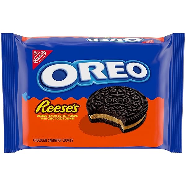 OREO REESE’S PEANUT BUTTERY CREME CHOCOLATE SANDWICH COOKIES, 12.35 OZ