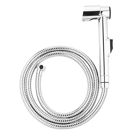 Hindware Health Faucet F160023 ABS with 1.2m SS Flexible Tube & ABS Wall Hook