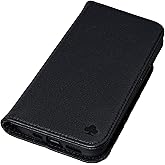 Porter Riley - Leather Case for iPhone 13 (6.1"). Premium Genuine Leather Stand/Cover/Wallet/Flip Case with [Card Slots] [Horizontal Stand] [Durable Frame] (Pure Black)