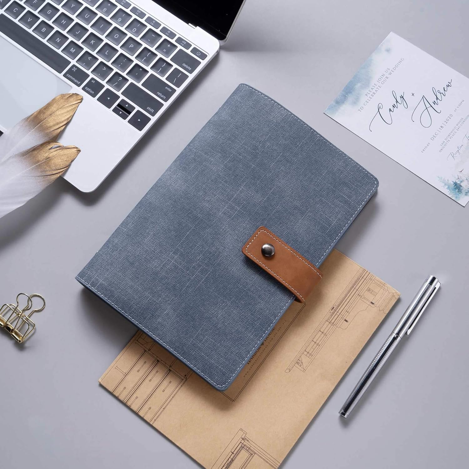 CAGIE A5 Refillable Faux Leather Traveler Notebook Binder Journals 6 Ring Binder Personal Organizer Travel Diary for Women Men Lined Grid Blank Paper with Calendar : Office Products