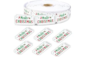 Qilery 1000 Christmas Raffletickets Merry Christmas Carnival Raffle Tickets Red Numbered Fundraiser Holiday Drink Roll for Events Parties Games Door Prizes Concert(Deer Snowflake)