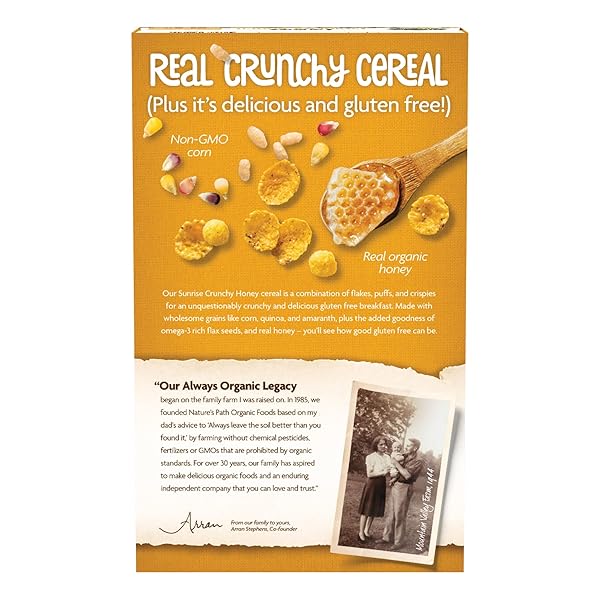 NATURE’S PATH ORGANIC SUNRISE CRUNCHY HONEY CEREAL, 10.6 OZ