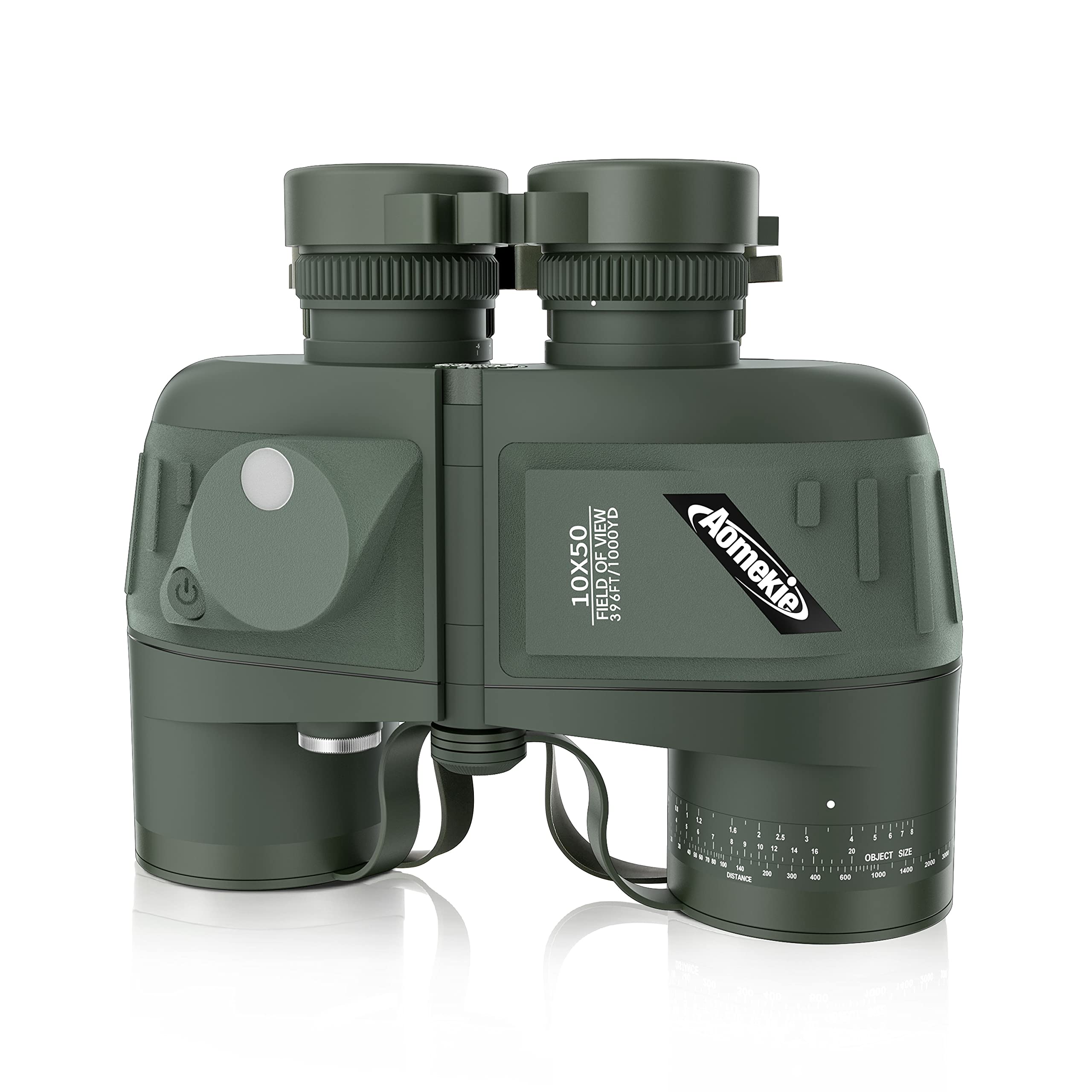Aomekie 10X50 Marine Binoculars for Adults with Compass Rangefinder FMC Lens for Boating Fishing Hunting Sailing Outdoor With Carrying Bag and Strap Waterproof