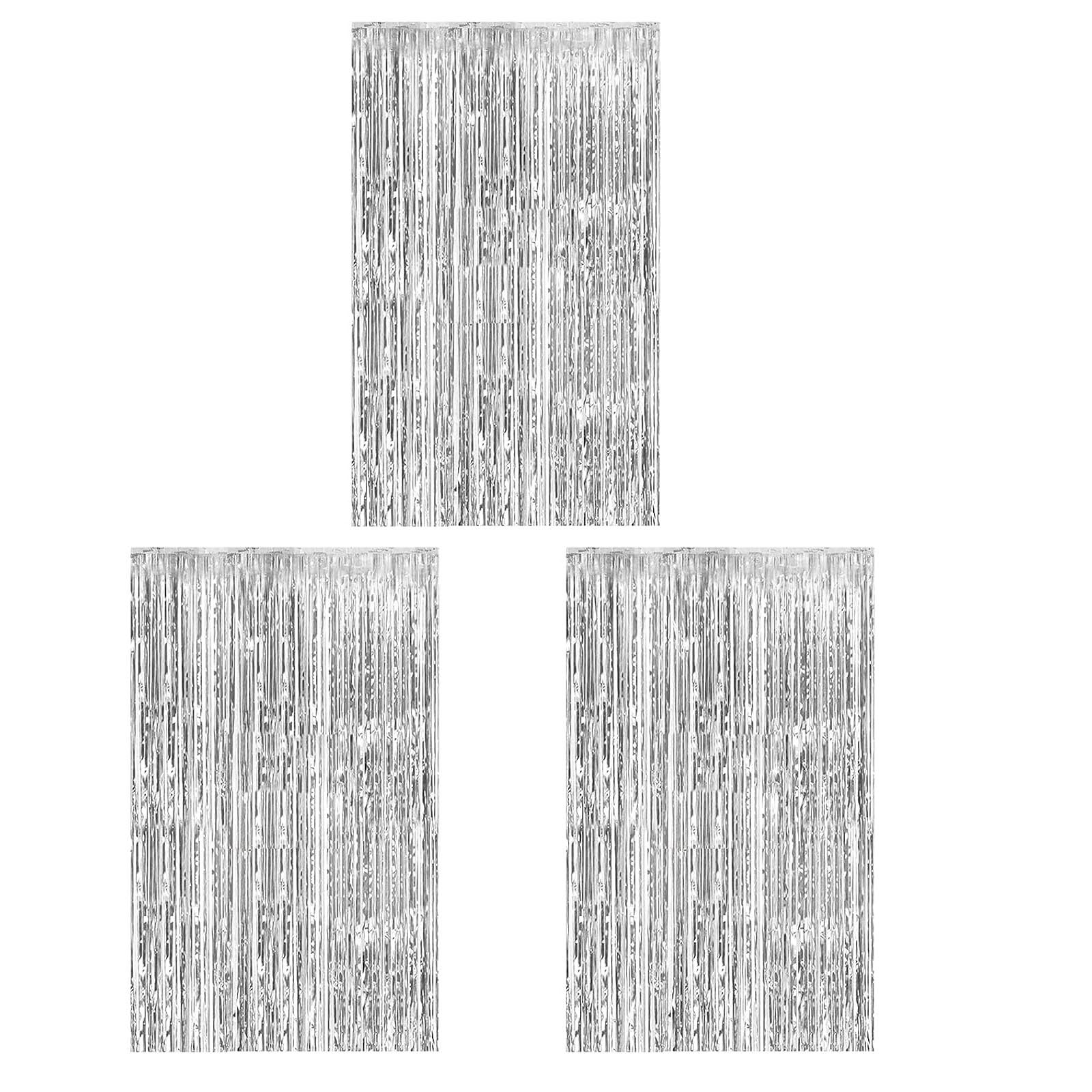 Photo 1 of 8 PACK+++Foil Curtain Backdrop Metallic Tinsel Foil Fringe Curtains Photo Booth Props for Birthday Wedding Engagement Bachelorette Christmas Holiday Celebration Party Decorations Supplies (yinse-3-fba)