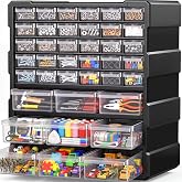 Drawer Organizer Craft Organizers and Storage with Dividers Labels Thicker | Small Parts Organizer Storage Hardware Screws Nuts Bolts Building Bricks Teacher Toolbox Charms Beads Scrapbook with Labels
