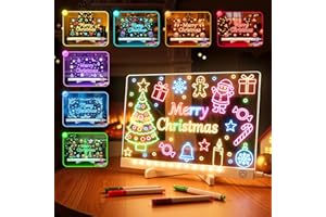 HOIUTER Lumiboards LED Drawing Board for Kids, 2026 Upgraded 8 Colors LED Note Board Doodle Glow Drawing Board with 14 Markers, Adjustable Modes Acrylic Light Up Drawing Board for Kids Birthday and Christmas Gifts