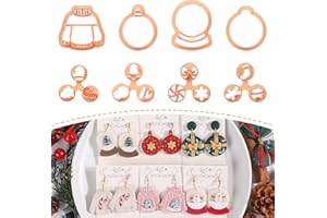 Puocaon Christmas Polymer Clay Cutters - 8 Pcs Christmas Ornament Snow Globe Sweater Clay Cutters for Earrings Jewelry