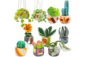 UOOU Needle Felting Kit,10 Pack Plant Pot Needle Felting Starter Kit, Wool Felting Kits with Basic Felt Tools,Clear Instructi