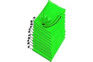 PALTERWEAR Drawstring Bag - Nylon Cinch and Ditty Stuff Pouch with Toggle (6 x 8-12 pack, Green)