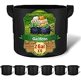 Gardzen 6-Pack 2 Gallon Grow Bags, Aeration Fabric Pots with Handles, Heavy Duty Cloth Pots for Plants