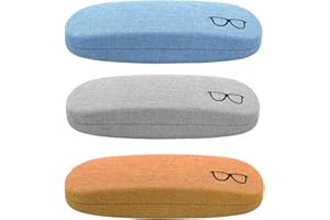 ABAJI Eyeglasses Case Kids Students Reading Glasses Organizer Hard Shell Lint Lining Snap Close Men Women Boys Girls