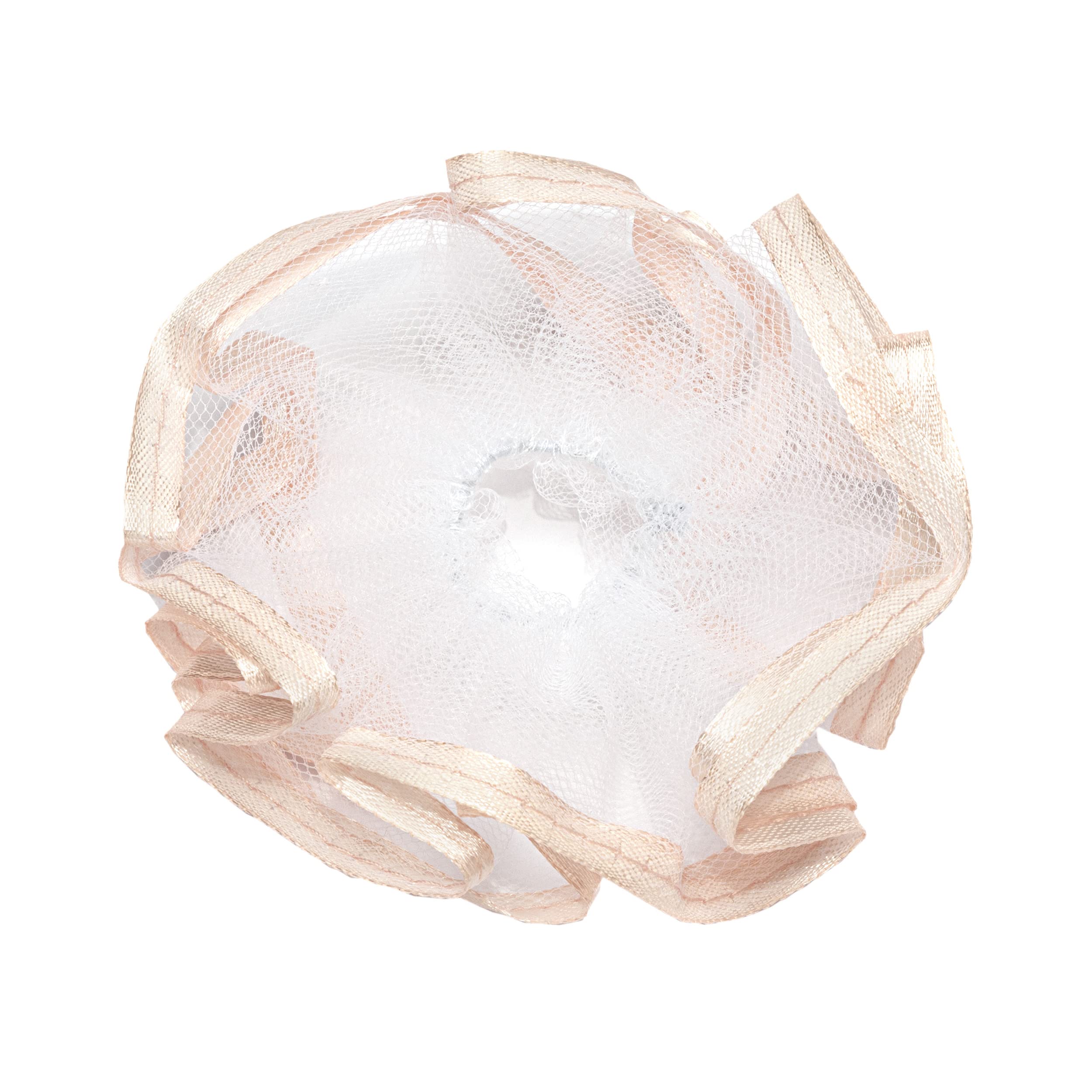 NKlaus 14430 Christening Candle Cuff Communion Made of Tulle 12 x 9 cm Drip Protection Rose Satin Ribbon