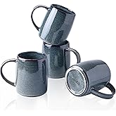 GBHOME Large Coffee Mugs Set of 4, 18oz Handmade Ceramic Coffee Mugs Set with Gradient color for Latte/Tea/Beer/Hot Cocoa, Dishwasher & Microwave Safe, Space blue