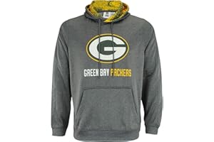 Zubaz NFL Men's Heather Grey Fleece Hoodie With Static Colored Hood, Pro Football Hoodie