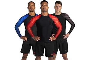 Sanabul Essential Long Sleeve Compression Training Rash Guard for MMA BJJ Wrestling Grappling and No Gi Jiu Jitsu rashguard