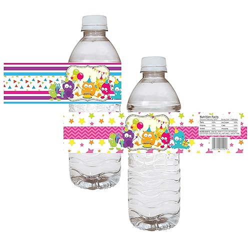 Amazon Com Girl Monster Party Water Bottle Labels Children