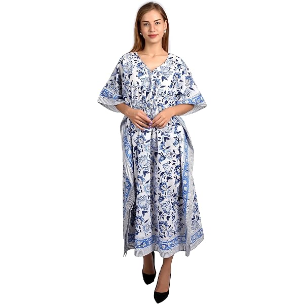 Odishabazaar Cotton Kaftan Combo – 3-Pack Women's Batik Kimono Cover-Ups For Beach & Lounge