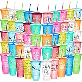 Uiifan 50 Pcs Christian Gifts Cups Bulk for Women Bible Verse Christian Tumblers with Lids and Straw 24oz Religious Church Gifts for Women Church Volunteers (Bright Color,Bible)