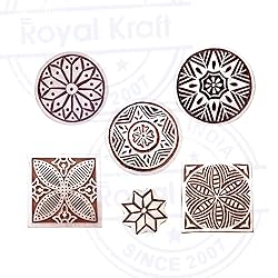 Henna Wooden Stamps Ornate Floral Round Pattern