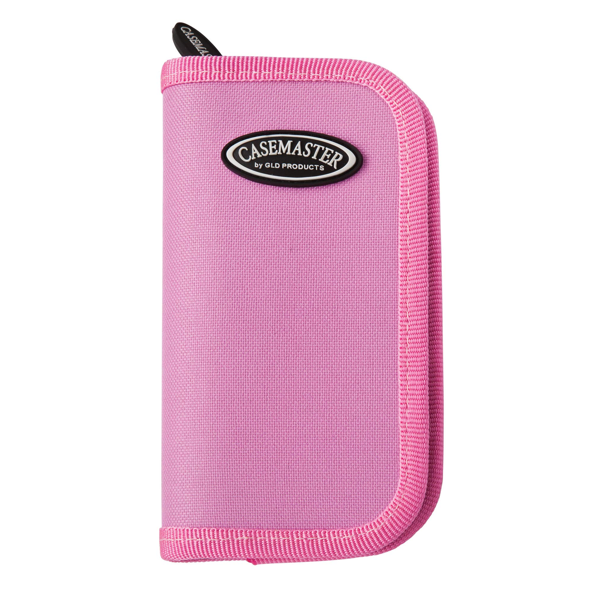 Casemaster Deluxe Nylon Dart Case for Steel and Soft Tip Darts, Holds 6 Darts and Features 8 Pockets for Accessories Like Flights, Shafts and Tips, Pink