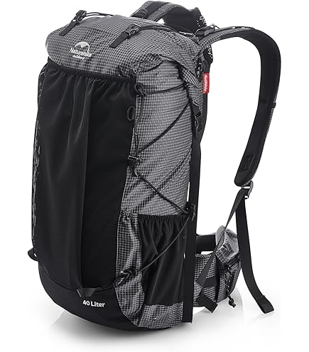 Naturehike Hiking Camping Backpack 45L/65L Lightweight Internal Frame with Rain Cover for Backpacking Outdoor Sports ((60+5) L Black, (60+5) L) : Sports & Outdoors